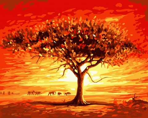 Картина за номерами "Золоте сонце Африки" 40*50 см