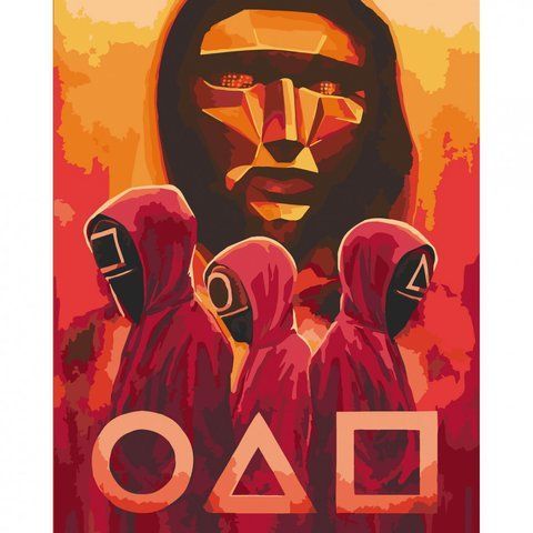 Картина за номерами "Гра в кальмара. Солдати" 40*50 см