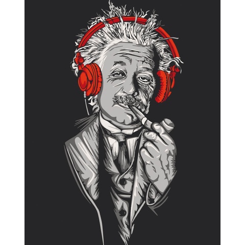 Картина за номерами "Ейнштейн в навушниках" 40х50 см