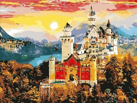 Картина за номерами "Осінній замок" 40*50 см